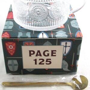 NIB NEW Once Upon A Book Club 15 oz. Clear Glass Mug & Spoon Set
